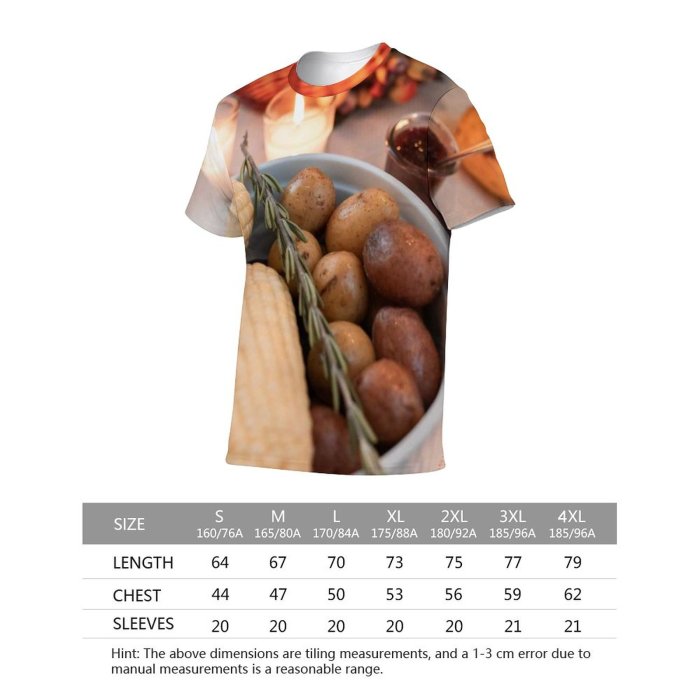 yanfind Adult Full Print T-shirts (men And Women) Wood Dry Corn Rustic Cooking Health Fruit Ingredients Traditional Delicious Still