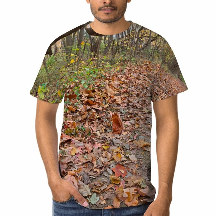 yanfind Adult Full Print Tshirts (men And Women) Fall Autumn Trail Hdr Path Pathway Way Grass Passage Passageway Tree Trees