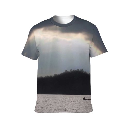 yanfind Adult Full Print T-shirts (men And Women) Light Dawn Landscape Sunset Storm Fog Lake Evening Travel Dusk Outdoors