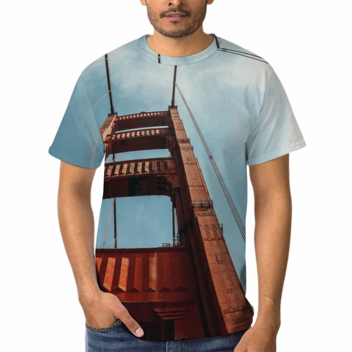 yanfind Adult Full Print T-shirts (men And Women) Light City Building Construction Rope Technology Architecture High Travel Outdoors
