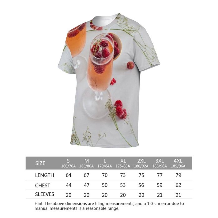 yanfind Adult Full Print T-shirts (men And Women) Summer Winter Glass Leaf Tea Flower Cherry Decoration Christmas Health Fruit Vase