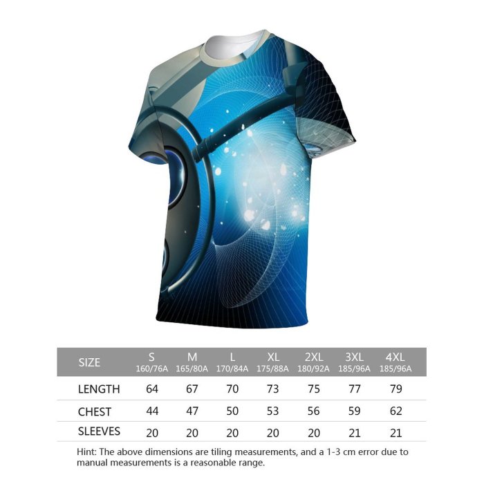yanfind Adult Full Print T-shirts (men And Women) Abstract Medical Doctor Care Clinic Instrument Health ECG Colorful Effects Surgery Ray