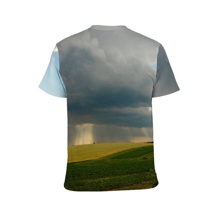 yanfind Adult Full Print Tshirts (men And Women) Fields Harvest Sky Clouds Light Landscape Bspo06