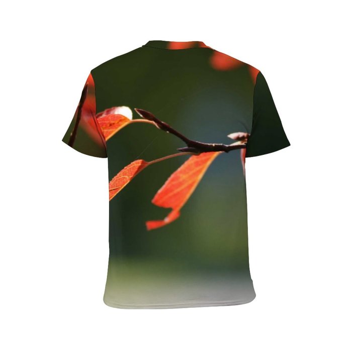 yanfind Adult Full Print Tshirts (men And Women) Leaf Fall Sunny Tree Branch Grass Colorful Autumn