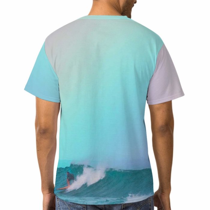 yanfind Adult Full Print T-shirts (men And Women) Sea Beach Wave Ocean Summer Fog Mist Travel Motion Seascape Rainbow