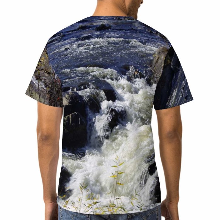 yanfind Adult Full Print Tshirts (men And Women) Autumn Beautiful Beauty Cascade Cool Creek Fall Flow Flowing Foliage Forest