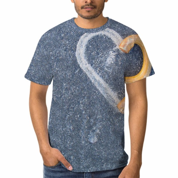 yanfind Adult Full Print Tshirts (men And Women) Love Heart Broken Metallic Bspo06