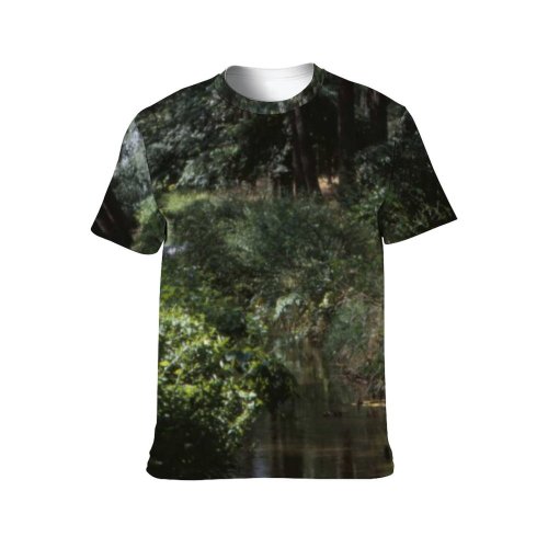 yanfind Adult Full Print T-shirts (men And Women) Landscape Trees Woods Forest River