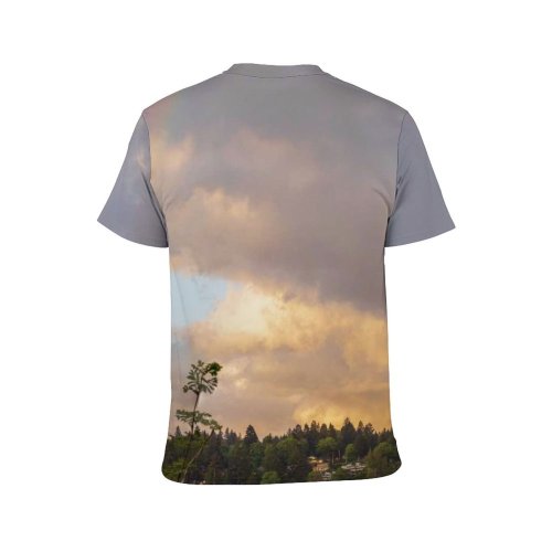 yanfind Adult Full Print T-shirts (men And Women) Light Dawn Landscape Sunset Beach Storm Lake Evening Tree Travel