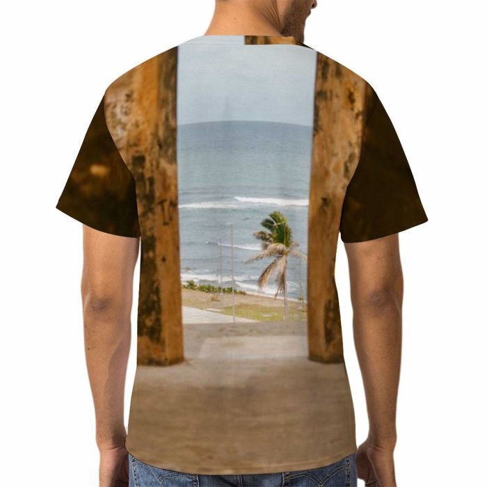 yanfind Adult Full Print T-shirts (men And Women) Light City Sunset Beach Street Dark Building Architecture Travel Door Window