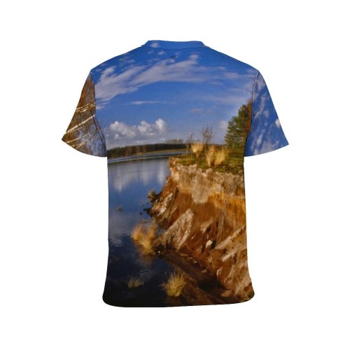 yanfind Adult Full Print Tshirts (men And Women) Landscape Trees Woods Scenery Sky Clouds Reflection Shore