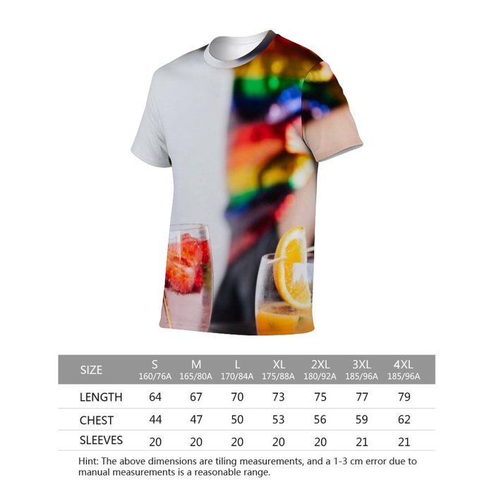 yanfind Adult Full Print T-shirts (men And Women) Summer Girl Cocktail Glass Breakfast Sweet Fun Health Fruit Delicious Juice