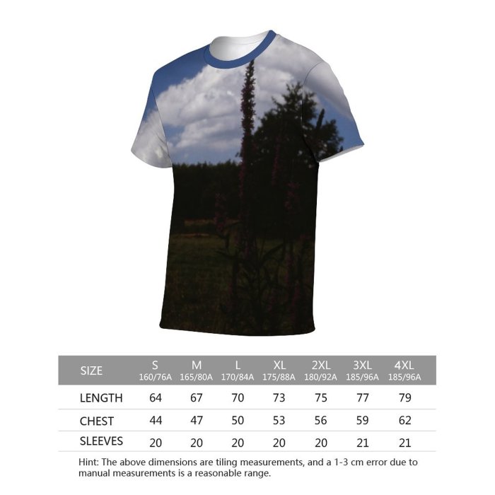 yanfind Adult Full Print T-shirts (men And Women) Landscape Trees Woods Forest Sky Clouds