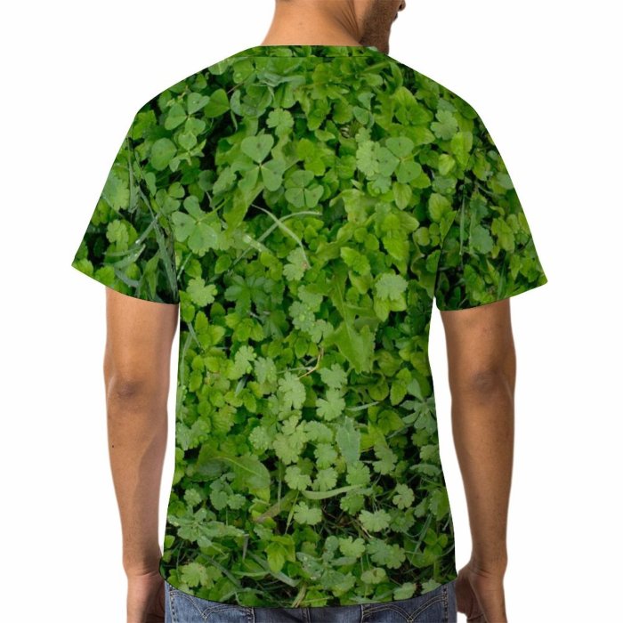 yanfind Adult Full Print T-shirts (men And Women) Summer Texture Garden Abstract Agriculture Grass Leaf Flora Growth Soil Clover Greenery