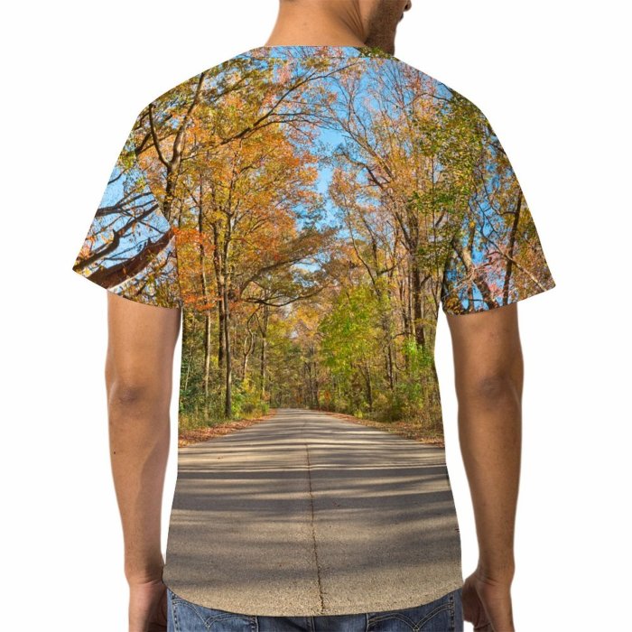 yanfind Adult Full Print Tshirts (men And Women) Fall Autumn Road Hdr Street Lane Drive Route Path Passage Passageway Gateway
