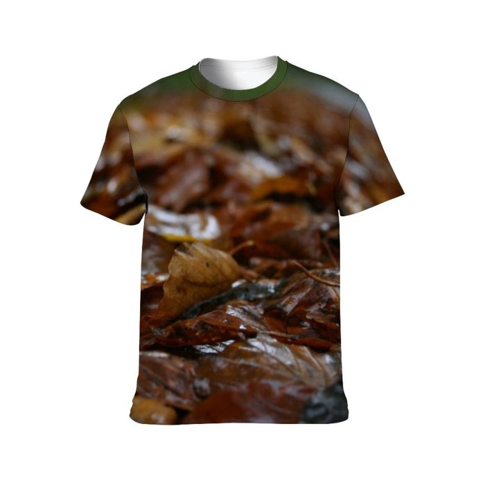 yanfind Adult Full Print Tshirts (men And Women) Leafs Leaves Dead Floor Forest Autumn Plants