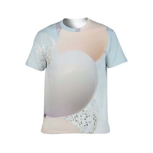 yanfind Adult Full Print T-shirts (men And Women) Vacation Summer Easter Egg Chicken Balloon Outdoors Traditional Shell Still