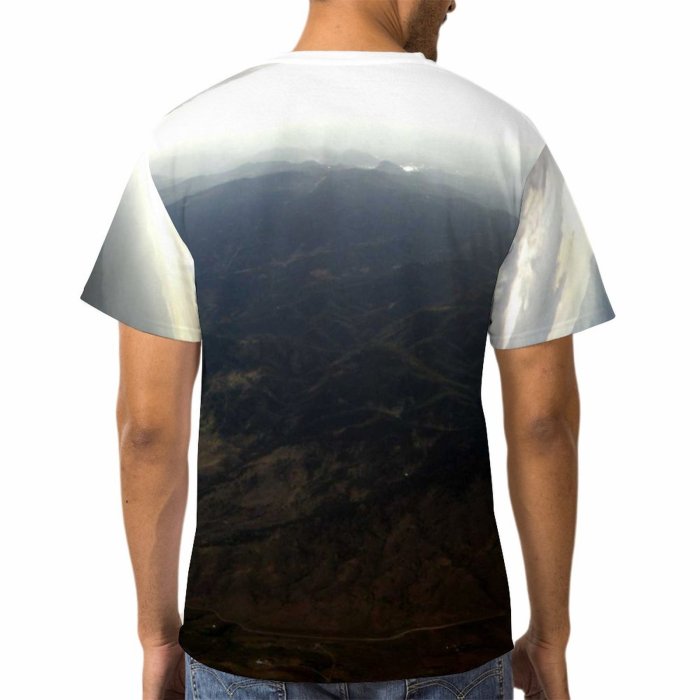 yanfind Adult Full Print Tshirts (men And Women) Aerial Flight Landscape Mountains Terrain Sky Clouds