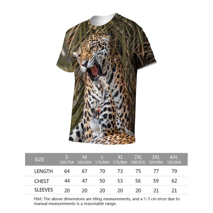 yanfind Adult Full Print T-shirts (men And Women) Tree Big Cat Outdoors Wild Hunter Jungle Leopard Safari Wildlife