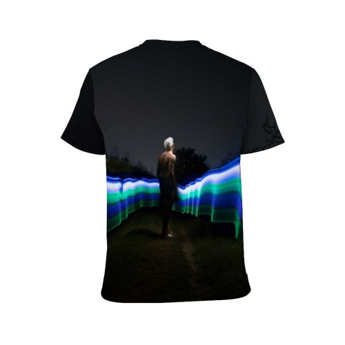 yanfind Adult Full Print T-shirts (men And Women) Light Art Wave Dark Abstract Motion Design Creativity Flame Rainbow Imagery Artistic