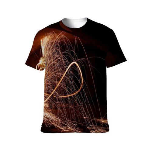 yanfind Adult Full Print Tshirts (men And Women) Wool Fire Light Fireworks Night Amazing Beautiful Abstract Hot Motion Danger