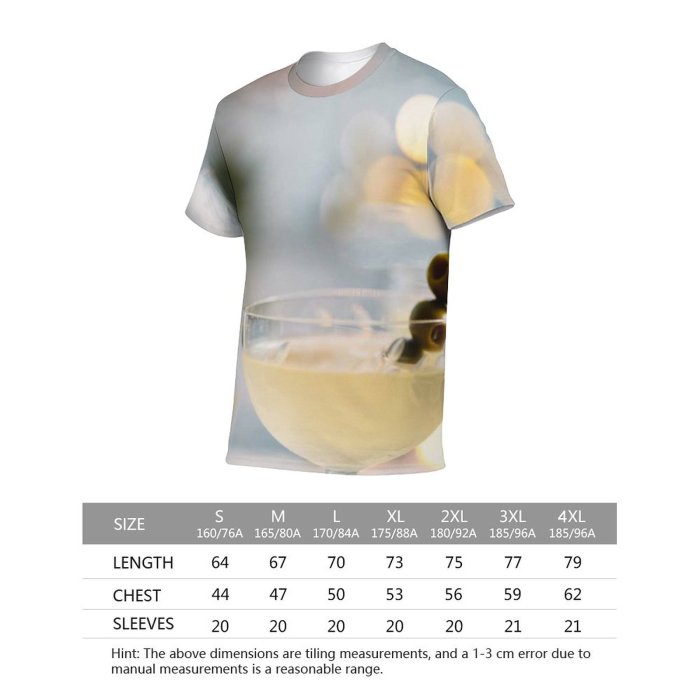 yanfind Adult Full Print T-shirts (men And Women) Relaxation Bar Party Glass Luxury Wine Christmas Nightlife Sparkling Elegant Vodka