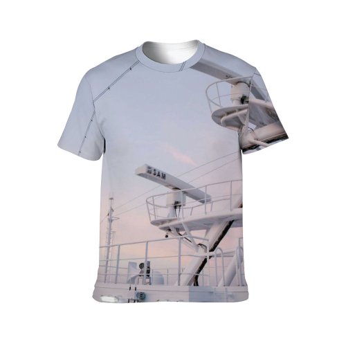 yanfind Adult Full Print T-shirts (men And Women) Light Sea Construction Boat Technology Architecture High Airport Airplane Travel
