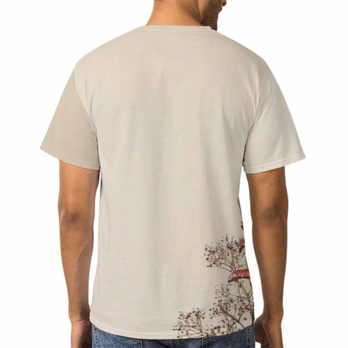 yanfind Adult Full Print T-shirts (men And Women) 2d Texture Love Romance Valentine Flower Lillium Salmon