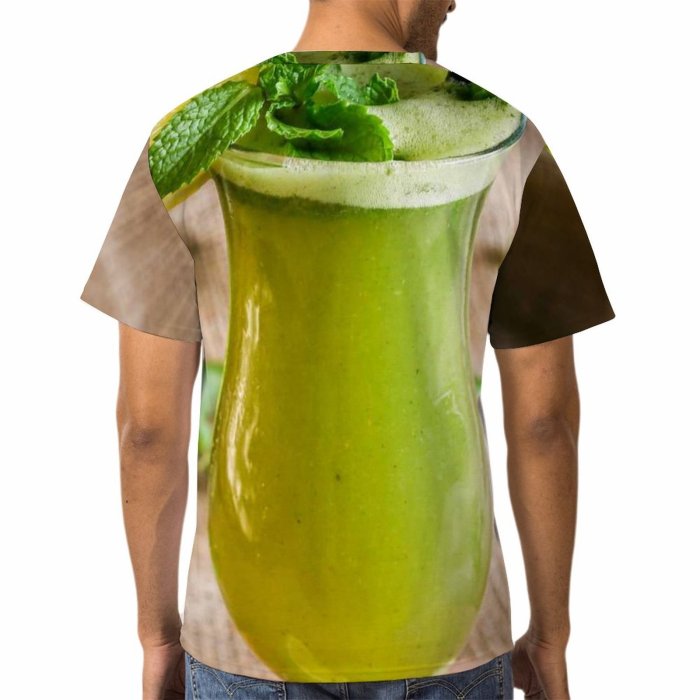 yanfind Adult Full Print T-shirts (men And Women) Wood Summer Cocktail Glass Leaf Wooden Lemon Health Fruit Tropical Lime