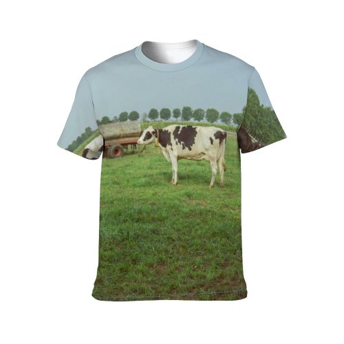 yanfind Adult Full Print T-shirts (men And Women) Milk Rural Farmland Dairy Hayfield Pastoral Beef Cattle