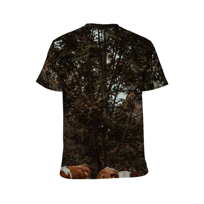 yanfind Adult Full Print T-shirts (men And Women) Wood Road Landscape Countryside Agriculture Farm Grass Leaf Fall Outdoors Rural Daylight
