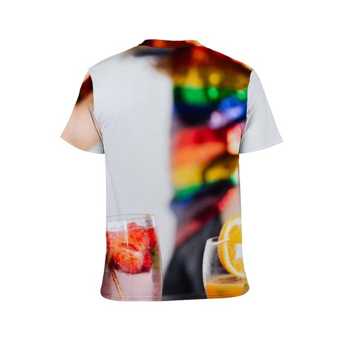 yanfind Adult Full Print T-shirts (men And Women) Summer Girl Cocktail Glass Breakfast Sweet Fun Health Fruit Delicious Juice