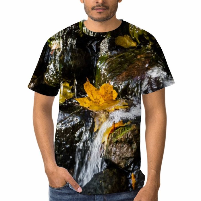 yanfind Adult Full Print Tshirts (men And Women) Maple Trees Leaves Leaf Fall Autumn Colorful Sunny Beautiful Glitter