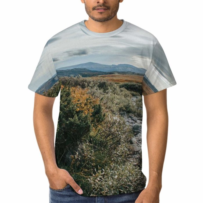 yanfind Adult Full Print T-shirts (men And Women) Wood Dawn Sunset Desert Hill Grass Leaf Tree Fall Travel Rock Outdoors