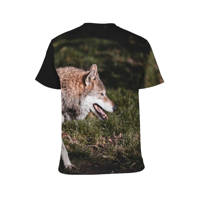 yanfind Adult Full Print T-shirts (men And Women) Park Canidae Carnivore Creeping Danger Dangerous Ears Farm Fluffy Fur Furry Grass
