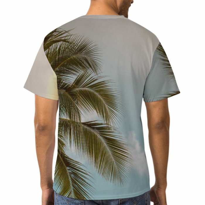 yanfind Adult Full Print T-shirts (men And Women) Sea Sunset Beach Vacation Sand Ocean Summer Travel Seascape Seashore Island