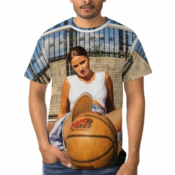 yanfind Adult Full Print T-shirts (men And Women) School Ball Game Basketball Athlete Exercise Boy Web Basket Court Recreation Hoop