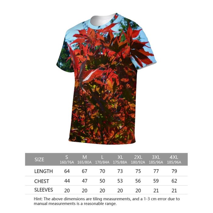 yanfind Adult Full Print Tshirts (men And Women) Maple Tree Autumn Season Seasonal Leaves Leaf Leafs Colorful Beautiful Fall Colour