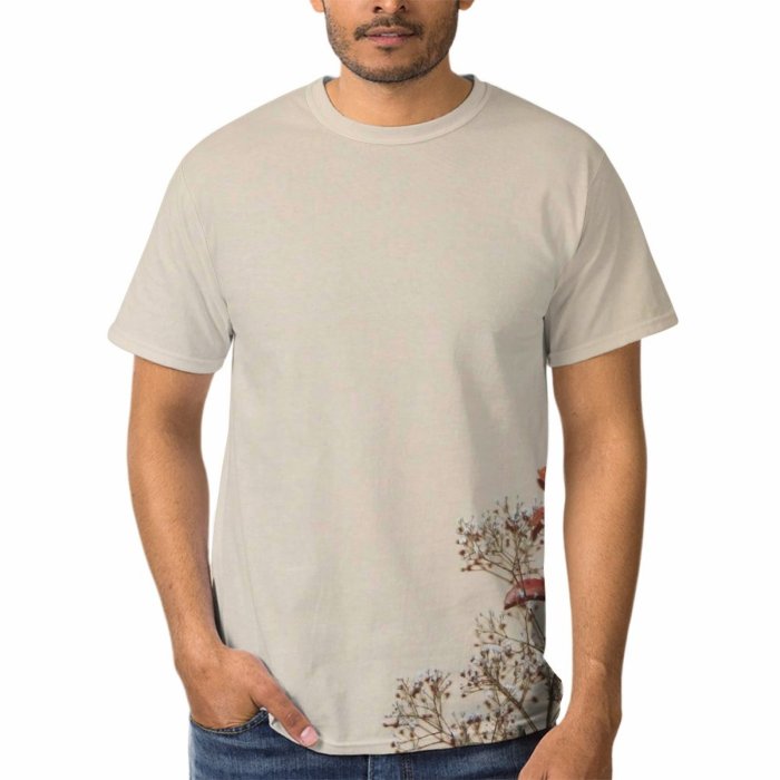 yanfind Adult Full Print T-shirts (men And Women) 2d Texture Love Romance Valentine Flower Lillium Salmon