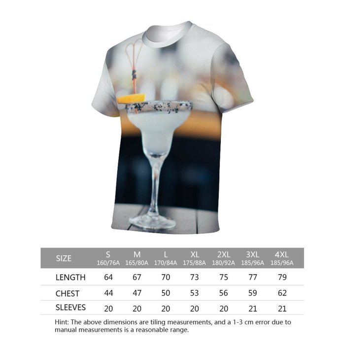 yanfind Adult Full Print T-shirts (men And Women) Restaurant Cocktail Glass Wine Nightlife Outdoors Service Vodka Liquor Gin Contemporary