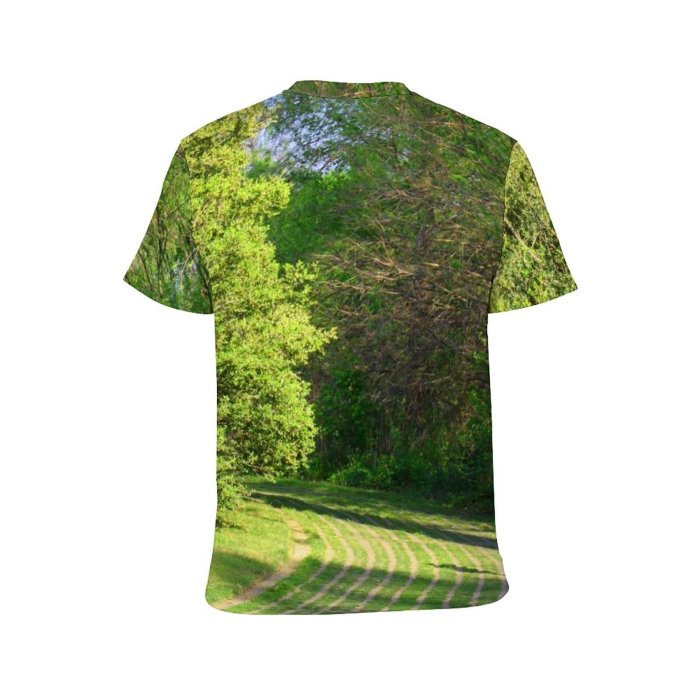 yanfind Adult Full Print Tshirts (men And Women) Adventure Alley Branches Colorful Field Flora Flowers Foliage Footpath Forest