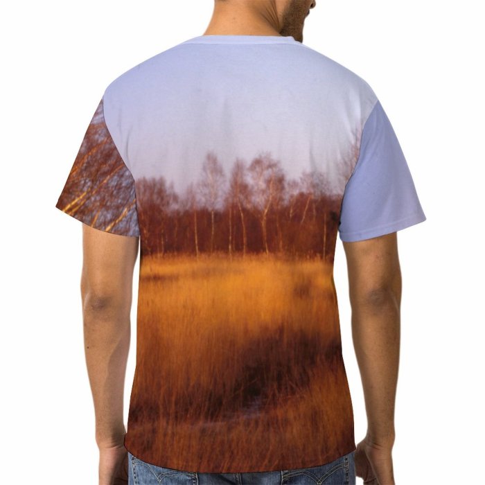 yanfind Adult Full Print T-shirts (men And Women) Landscape Trees Woods Field Grass Flora