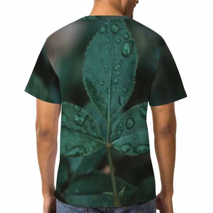 yanfind Adult Full Print T-shirts (men And Women) Light Texture Garden Abstract Dew Fall Flower Outdoors Raindrop Drop
