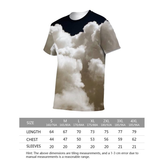 yanfind Adult Full Print T-shirts (men And Women) Abstract Backdrop Beautiful Beauty Cloud Clouds High Landscape Light Natural Outdoors-