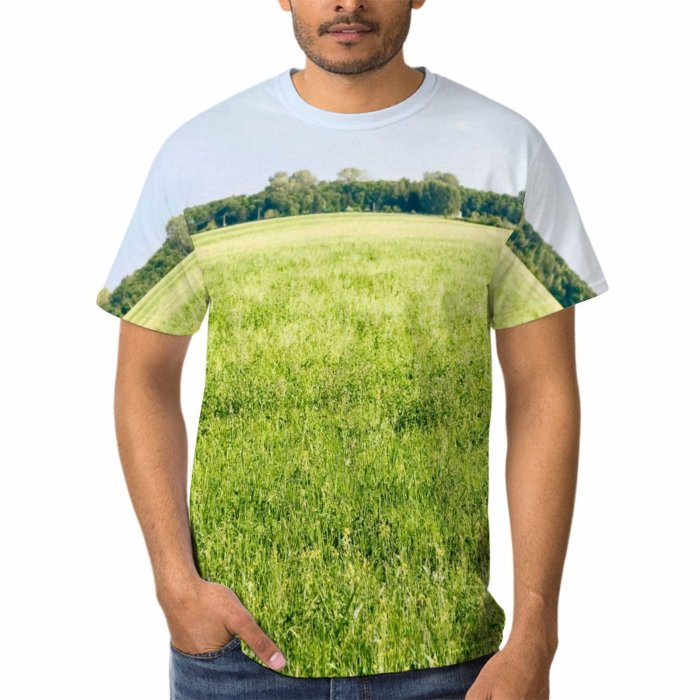 yanfind Adult Full Print Tshirts (men And Women) Agriculture Area Clear Environmental Farm Field Foliage Forest Grass Horizon Idyllic Land