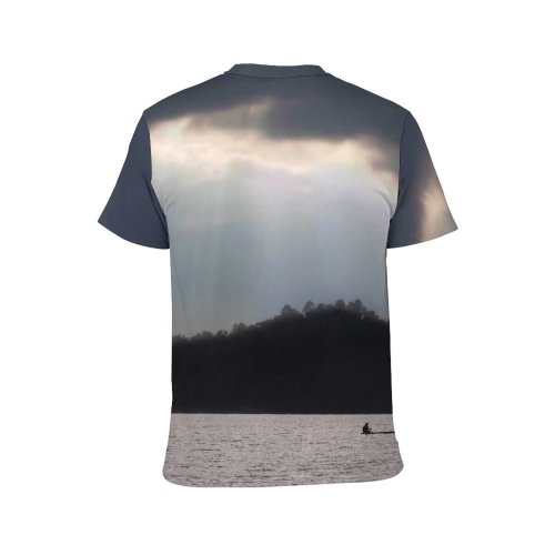 yanfind Adult Full Print T-shirts (men And Women) Light Dawn Landscape Sunset Storm Fog Lake Evening Travel Dusk Outdoors