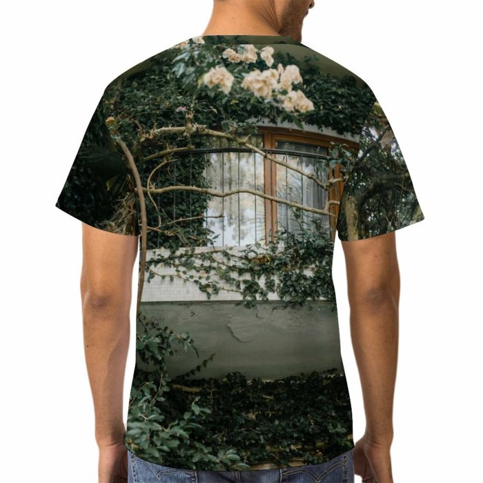 yanfind Adult Full Print T-shirts (men And Women) Wood Light Landscape Building Garden Leaf Architecture Tree Fall Window Flower Home