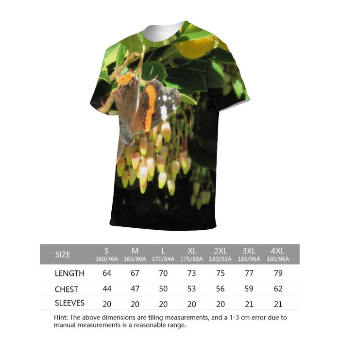 yanfind Adult Full Print Tshirts (men And Women) Tropical Forest Tree Plants Natural Habitat Butterfly Insect Flora Fauna Outdoors