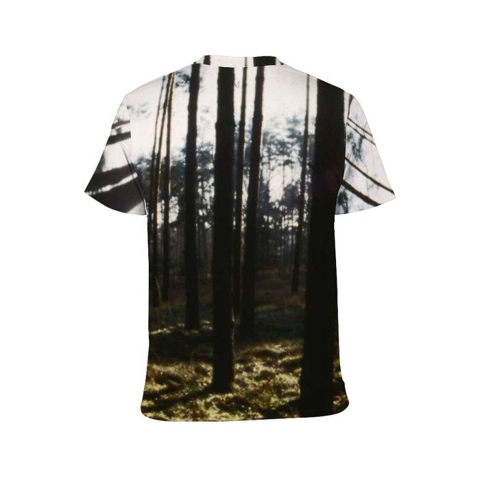 yanfind Adult Full Print T-shirts (men And Women) Landscape Trees Natural Outside Dark Shadows Plants Woods