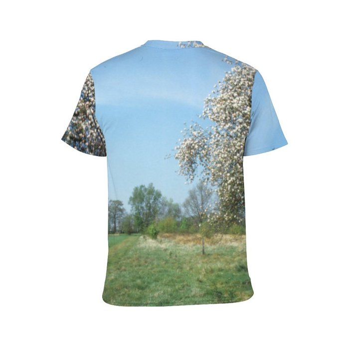 yanfind Adult Full Print T-shirts (men And Women) Landscape Trees Woods Light Fields Sky Flora
